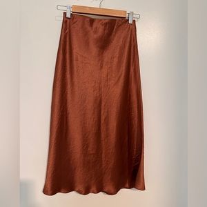 Babaton Women's Slip Satin Midi Skirt